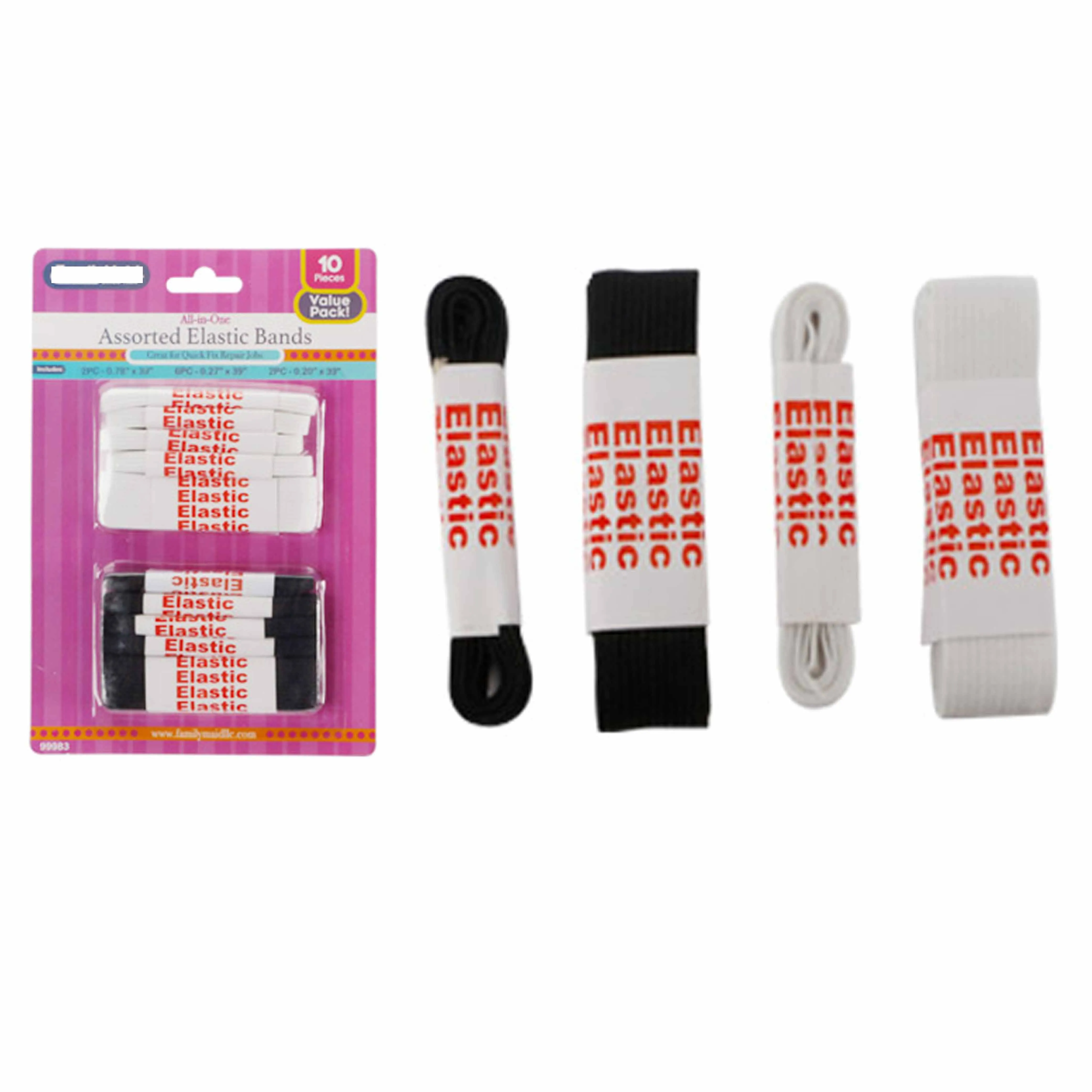 10 Assorted White Black Sewing Elastic Bands Stretchy Waistband Knitted Stretch