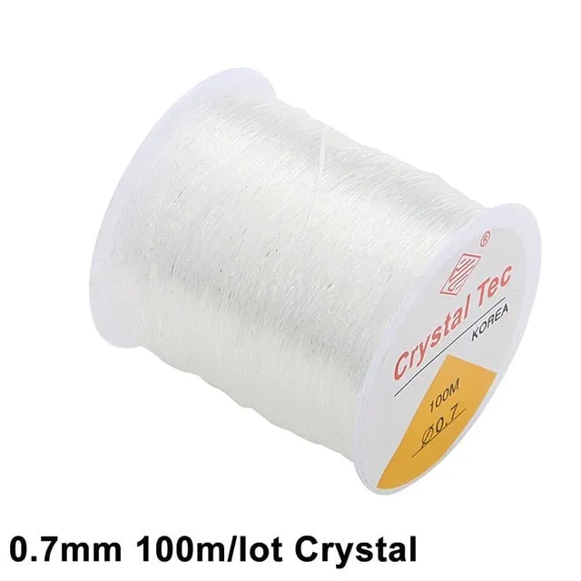 100M/Roll Plastic Crystal Tec Korea DIY Beading Stretch Cords Elastic Line Jewelry Making Supply Wire String jeweleri thread