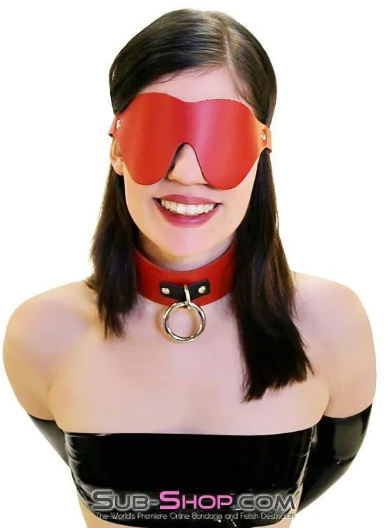 1452A      Lust In The Dark Red Leather Blindfold