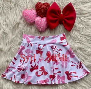 2 left! 3T & 6/7yr ~ Twirl Skort ~ Valentine's Bows
