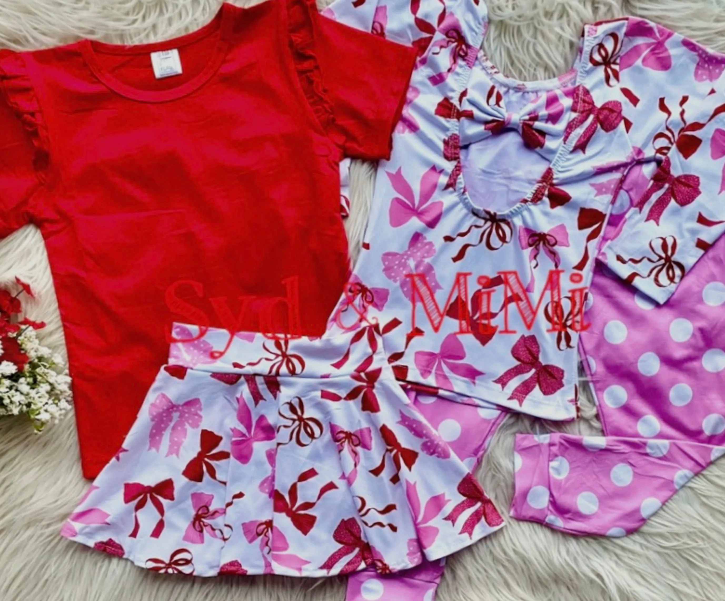 2 left! 3T & 6/7yr ~ Twirl Skort ~ Valentine's Bows