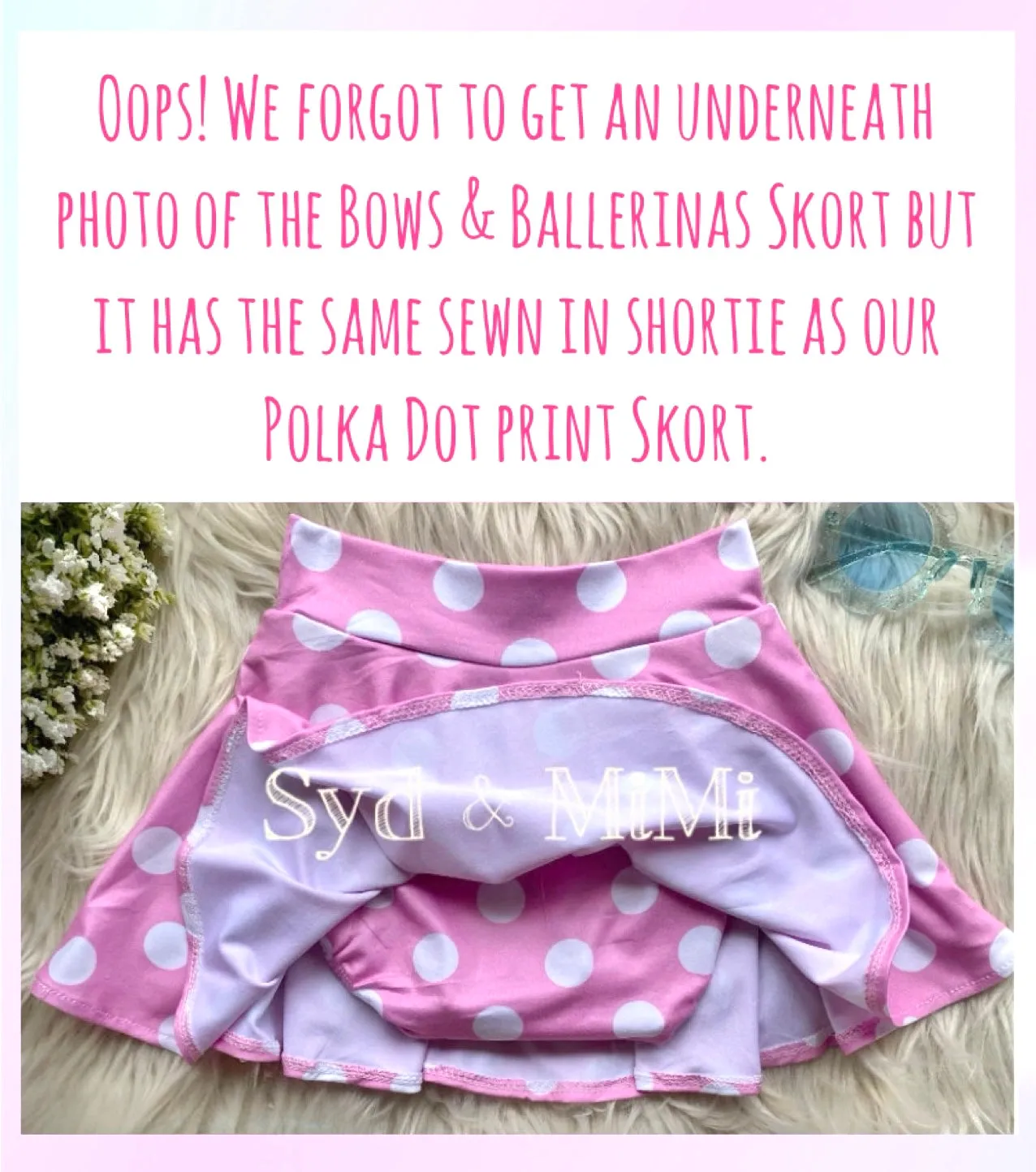 2 left! 3T & 7/8yr ~ Twirl Skort ~ Bows & Ballerinas