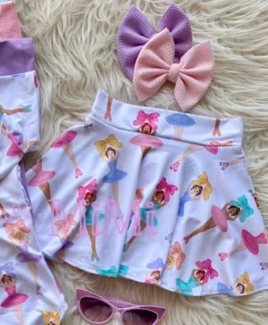 2 left! 3T & 7/8yr ~ Twirl Skort ~ Bows & Ballerinas
