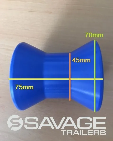 3" Blue Hard Poly Boat Trailer Roller