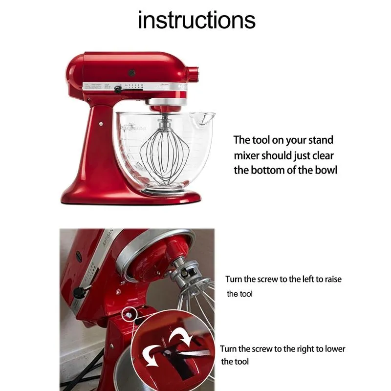 6Qt Stainless Steel Whip Whisk For Kitchenaid Stand Mixer