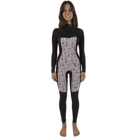 7 Seas 3/2mm Full Wetsuit with Chest Zip and Long Sleeves - Women's Sisstr Revolution , color Solid Black