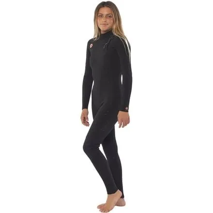 7 Seas 3/2mm Full Wetsuit with Chest Zip and Long Sleeves - Women's Sisstr Revolution , color Solid Black