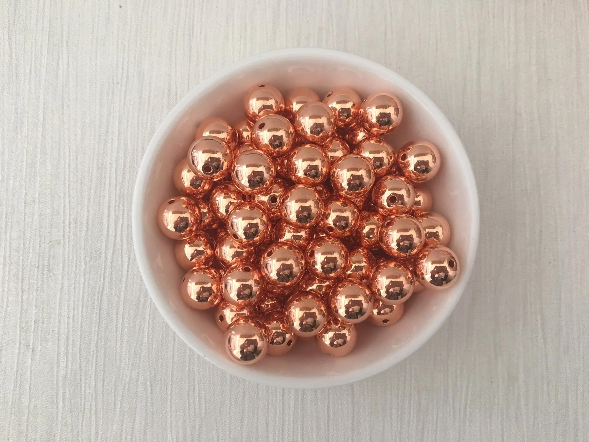 Acrylic Bead CCB Rose Gold Round Various Sizes