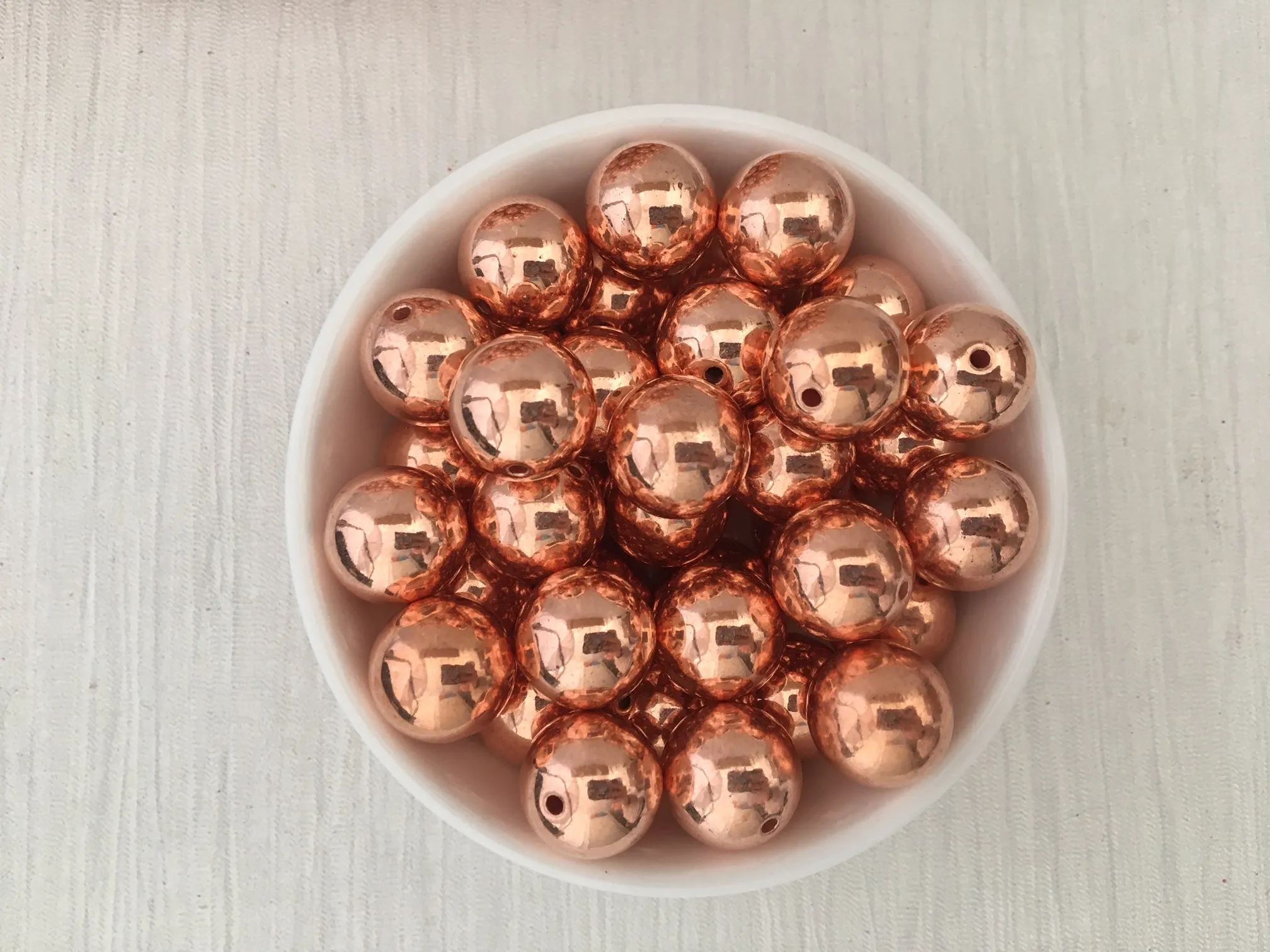 Acrylic Bead CCB Rose Gold Round Various Sizes