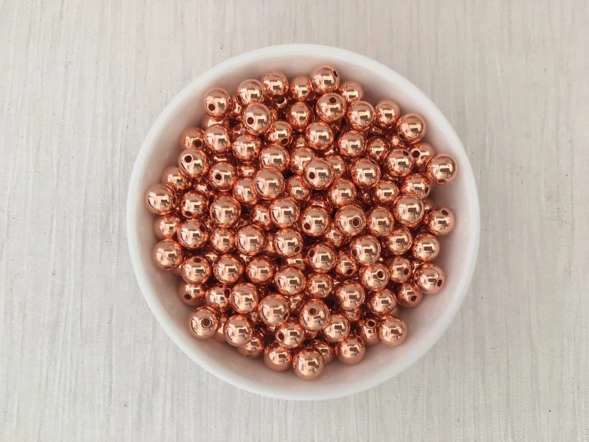 Acrylic Bead CCB Rose Gold Round Various Sizes