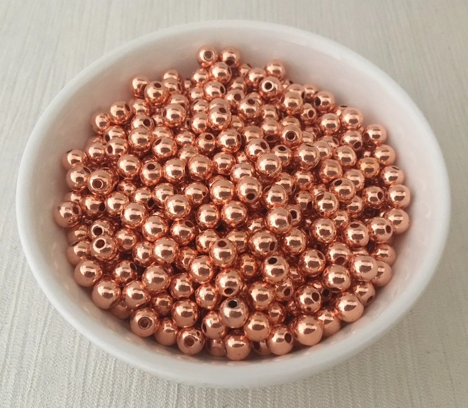 Acrylic Bead CCB Rose Gold Round Various Sizes
