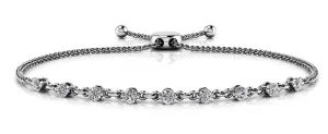 Adjustable Diamond And Chain Link Slider Lab-Grown Diamond Bracelet with 0.54 ct.(finished) 2.5mm
