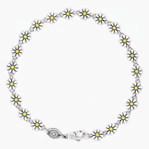 Assorted Daisy Sterling Silver Chain Bracelet