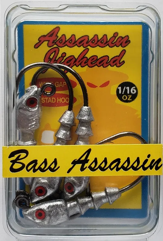 Bass Assassin Lead/Red Eye Jighead 1/16oz 4ct