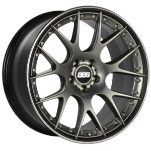 BBS CH-RII 20x9.5 5x120 ET40 Satin Platinum Center Black Lip SS Rim Prot Wheel -82mm PFS/Clip Req