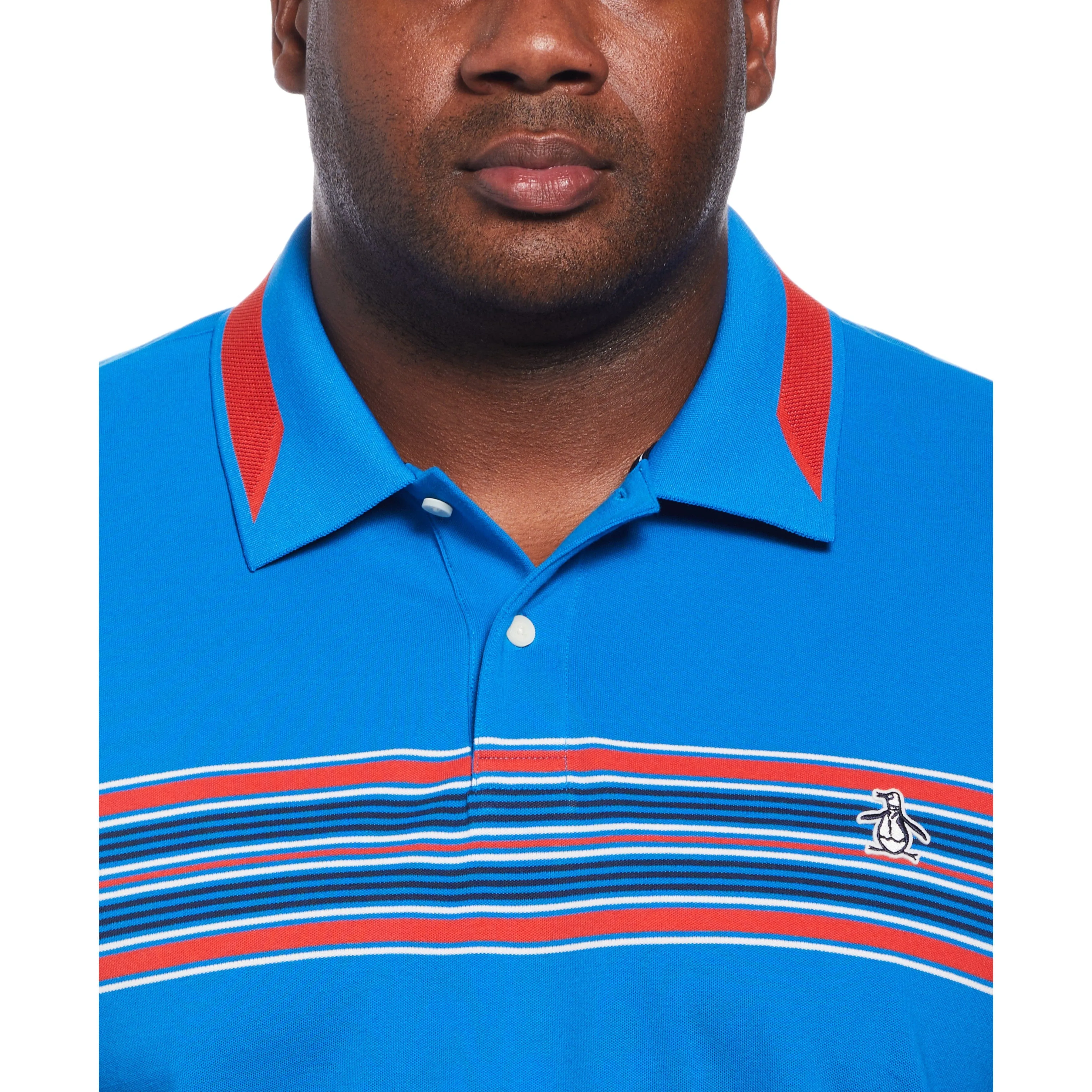 Big and Tall Micro Pique Chest Stripe Polo