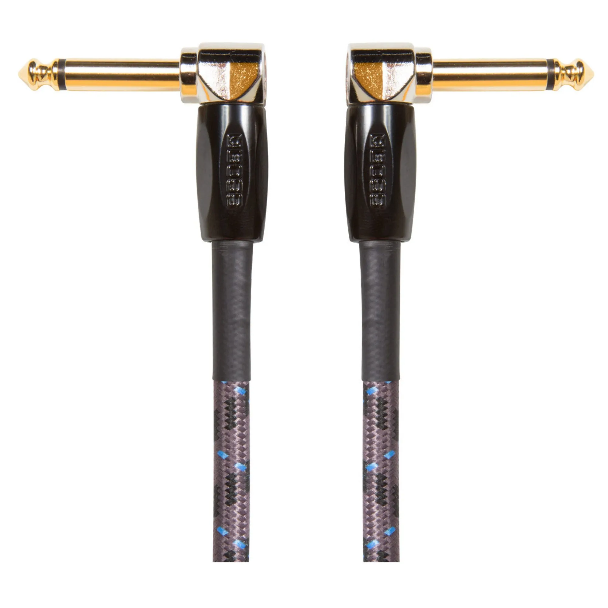Boss BIC-1AA 1' Instrument Cable, Angled/Angled 1/4" Jack