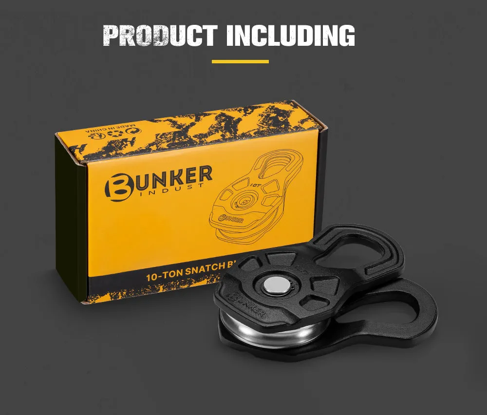 Bunker Indust 10 Ton Recovery Snatch Block Heavy Duty Rated Pulley 4WD Offroad