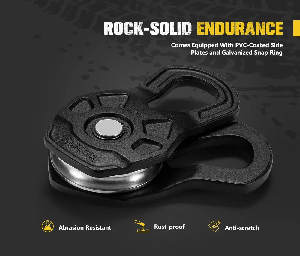 Bunker Indust 10 Ton Recovery Snatch Block Heavy Duty Rated Pulley 4WD Offroad