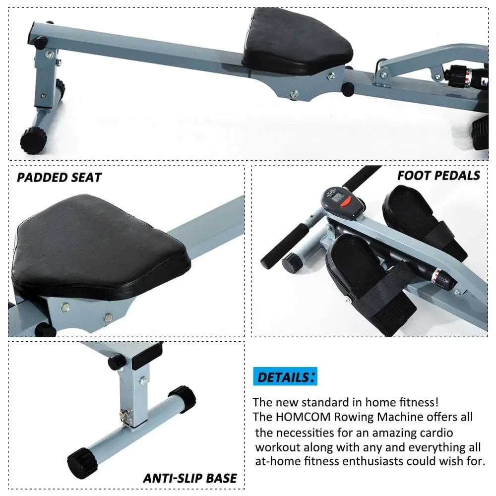 Cardio Rowing Workout Machine Body Tonner Home Gym Training Fitness W/Monitor