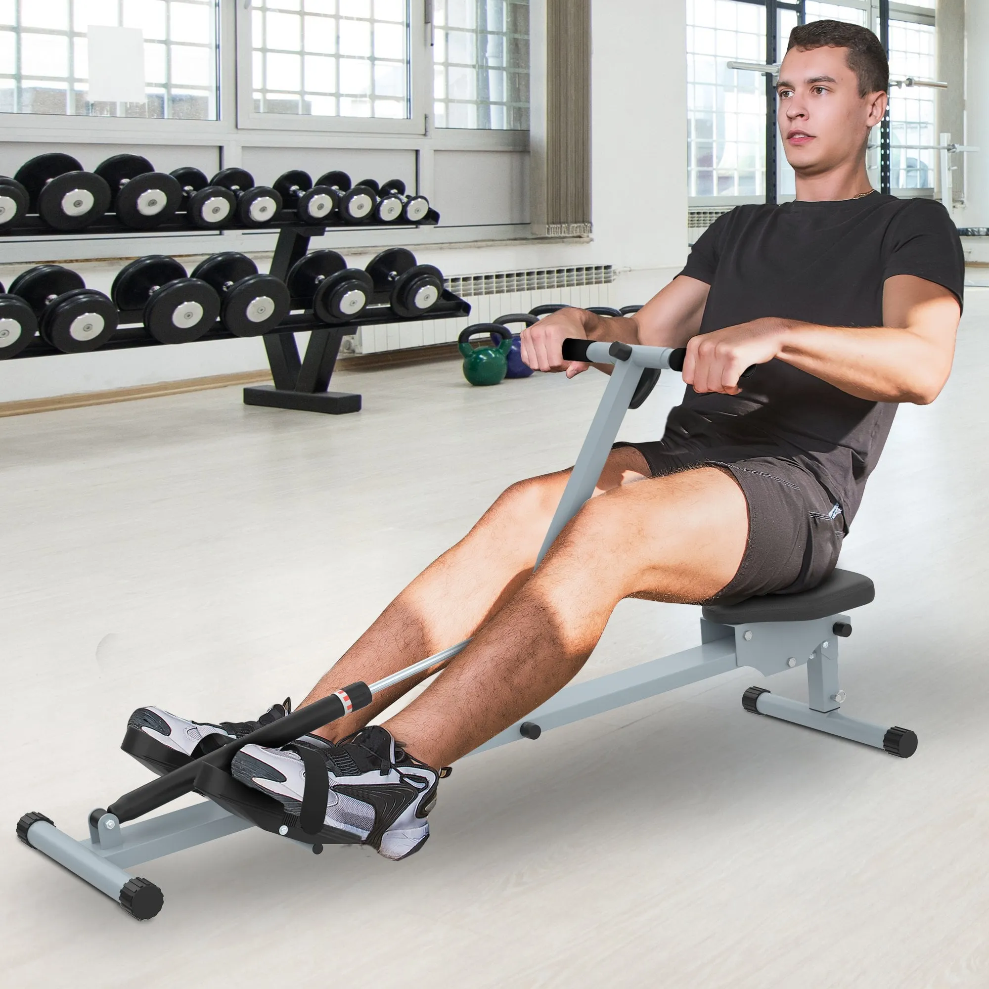 Cardio Rowing Workout Machine Body Tonner Home Gym Training Fitness W/Monitor