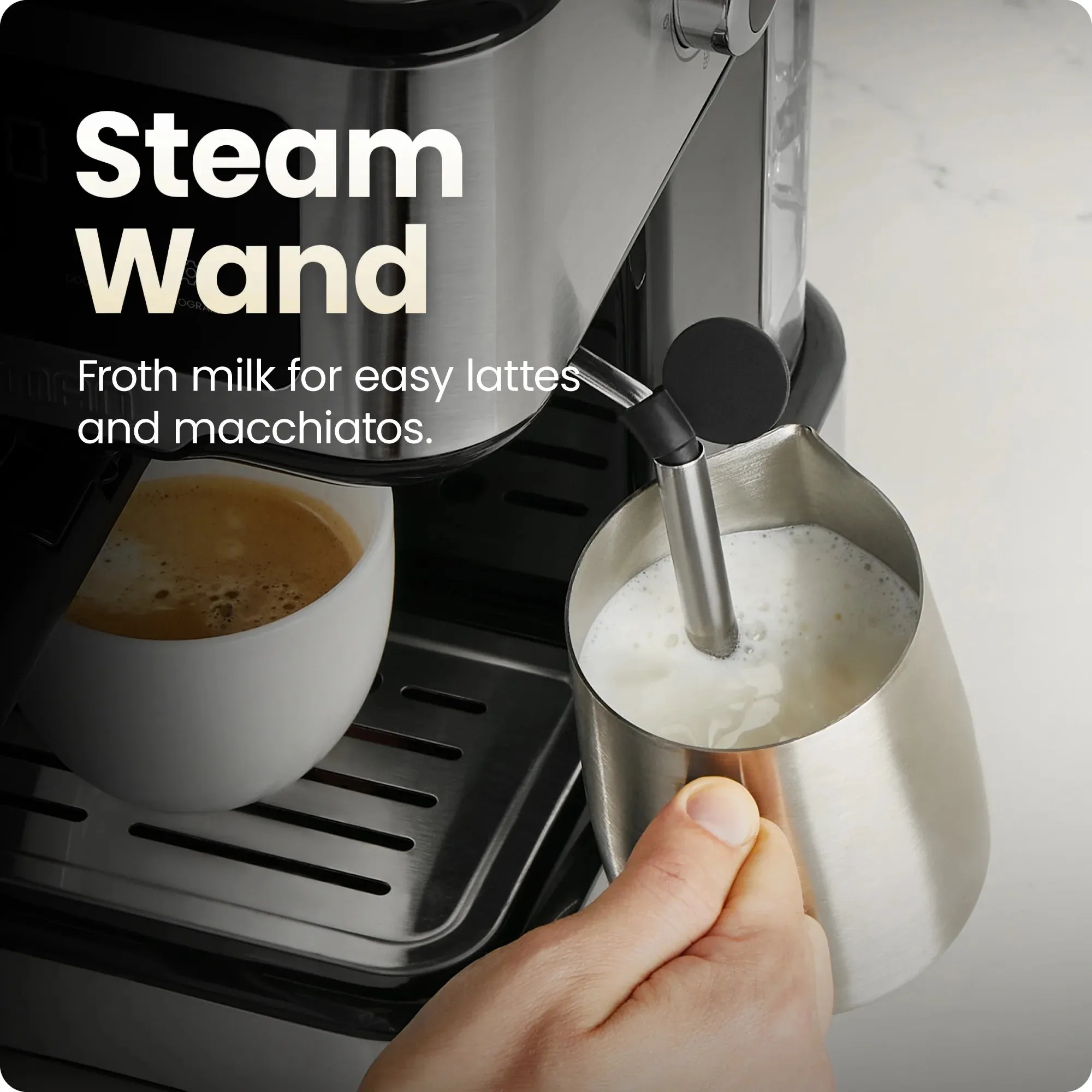 Chefman CraftBrew 15-Bar Espresso Machine w/ Steam Wand and Touch Controls  Stainless Steel, New