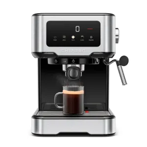 Chefman CraftBrew 15-Bar Espresso Machine w/ Steam Wand and Touch Controls  Stainless Steel, New