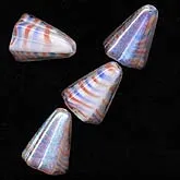 Czech Opal Glass in fluted cones. 8x12mm. Pkg of 4. b11-pp-0745