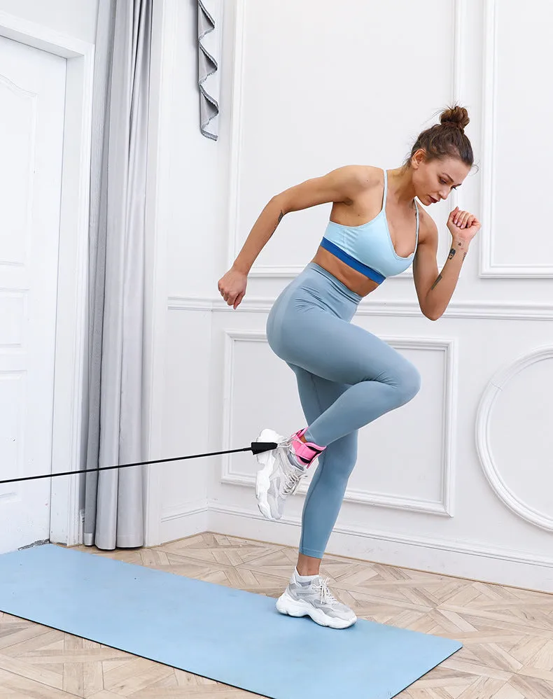 Fitness ankle buckle gantry foot cover leg strength trainer resistance elastic rope hip training leg training accessories tension