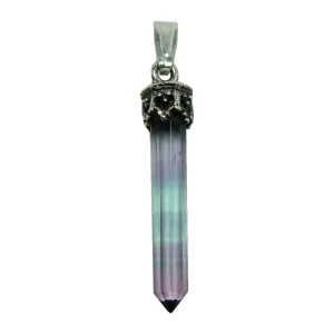 Fluorite Pendant Success Sword Rainbow Stone