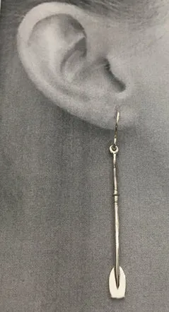 Full Small Tulip Oar French Wire Earrings Made by Rubini Jewelers.