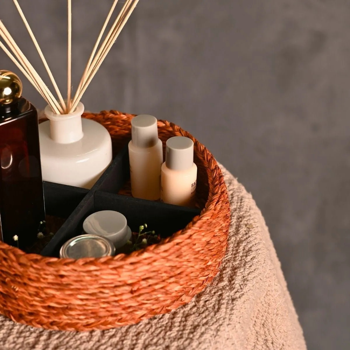 Handmade Sabai Grass Jewellery Box - Orange