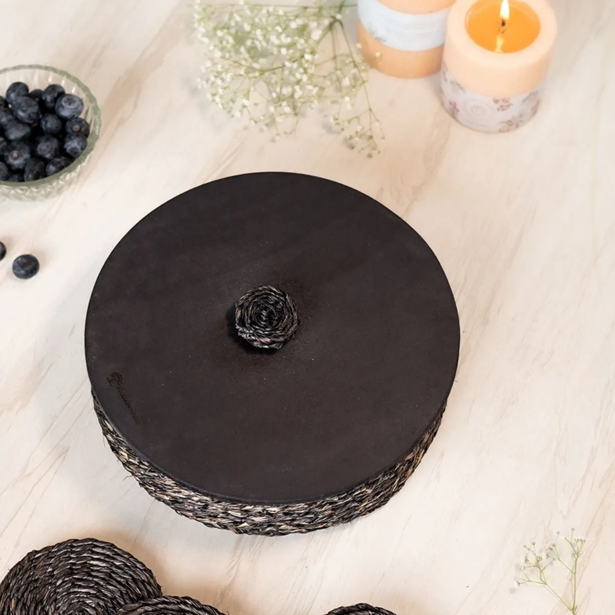 Handmade Sabai Grass Roti Box - Brown
