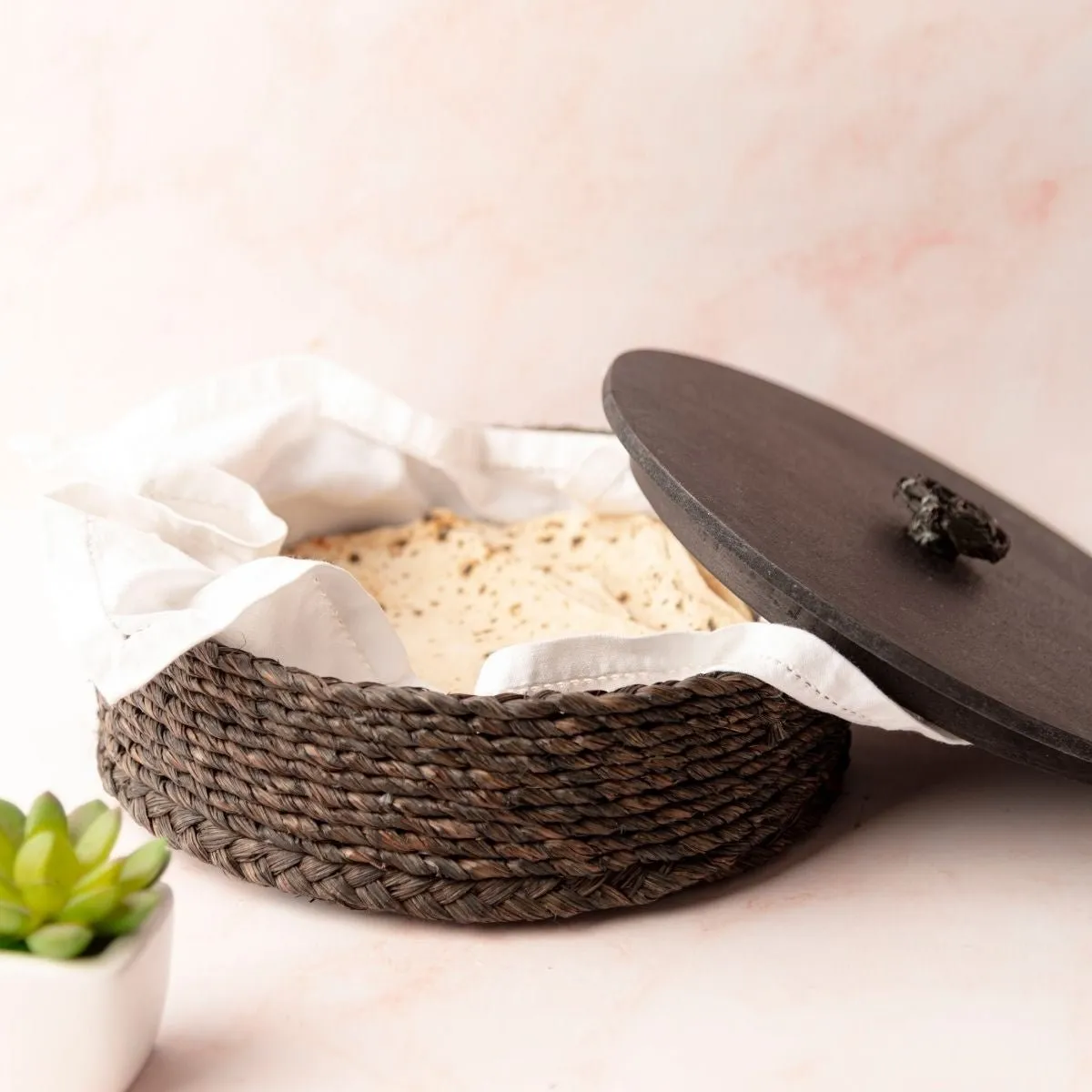 Handmade Sabai Grass Roti Box - Brown
