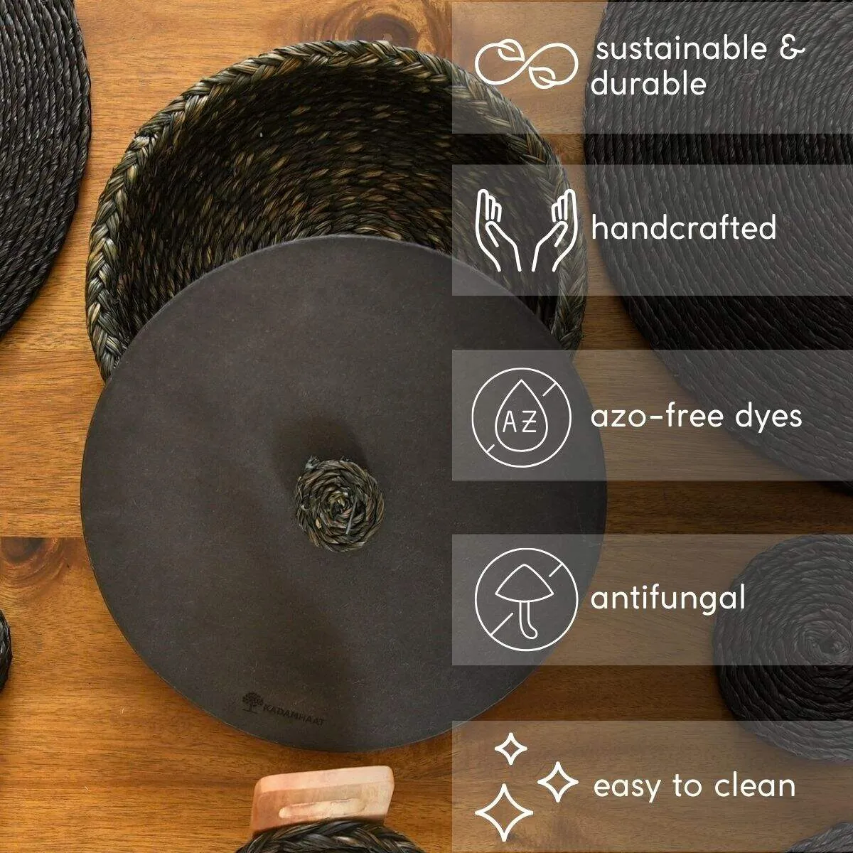 Handmade Sabai Grass Roti Box - Brown