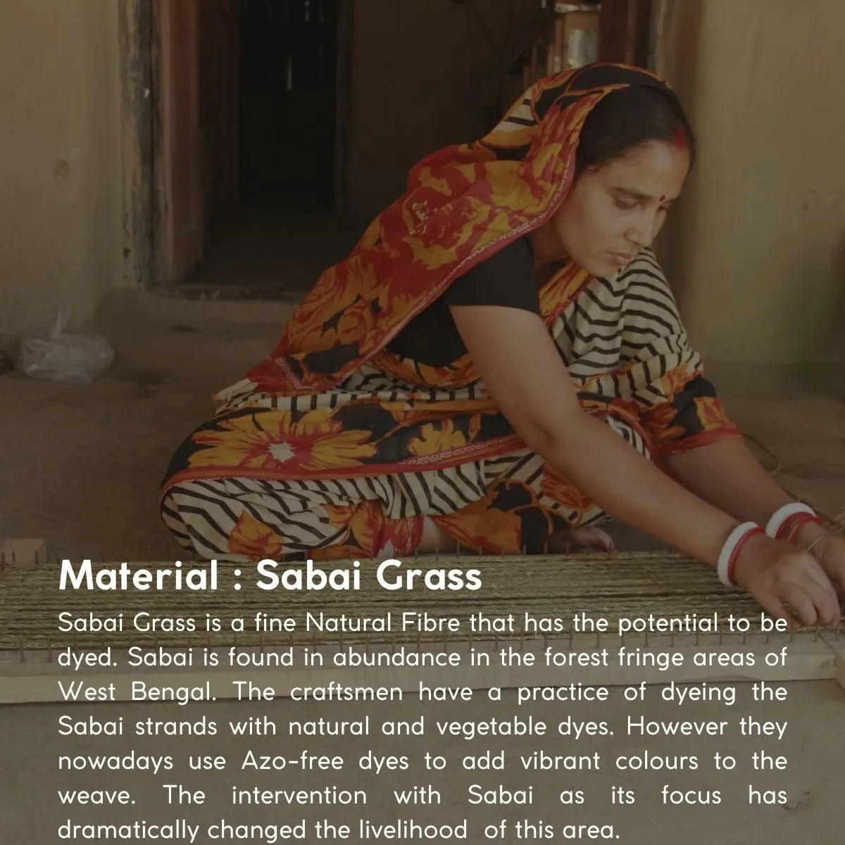Handmade Sabai Grass Roti Box - Brown