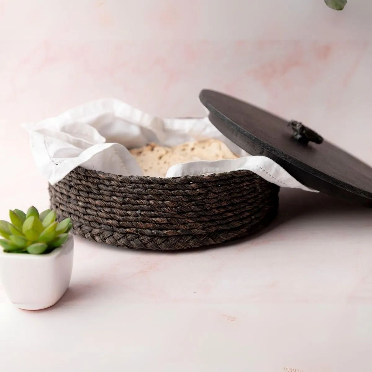 Handmade Sabai Grass Roti Box - Brown