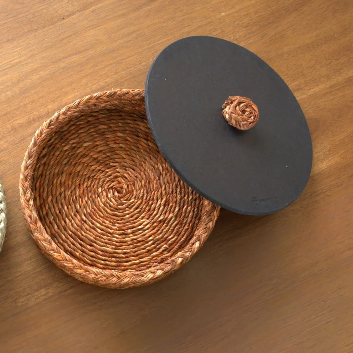 Handmade Sabai Grass Roti Box - Orange
