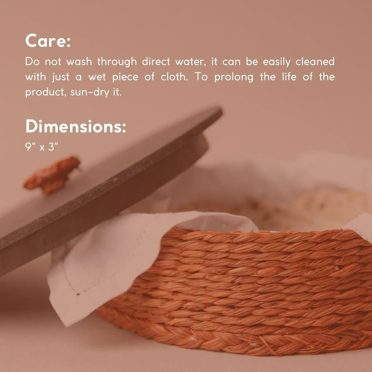Handmade Sabai Grass Roti Box - Orange