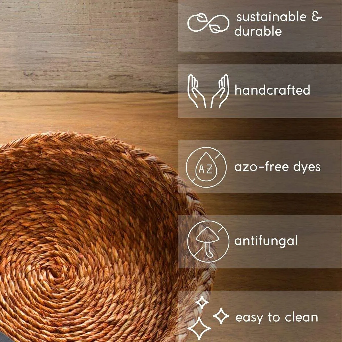 Handmade Sabai Grass Roti Box - Orange