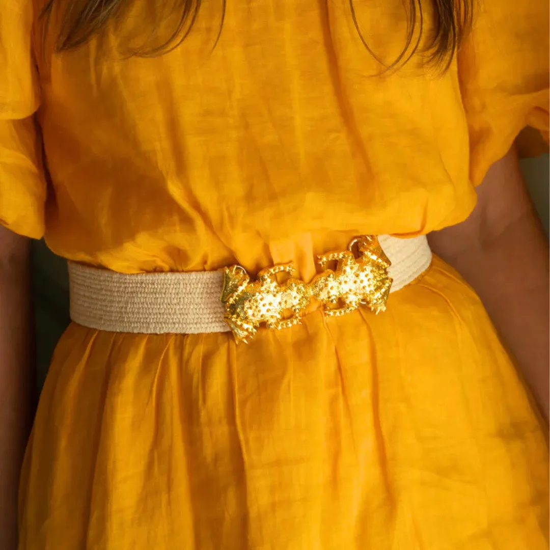 Light Raffia Interchangeable Stretch Belt Band