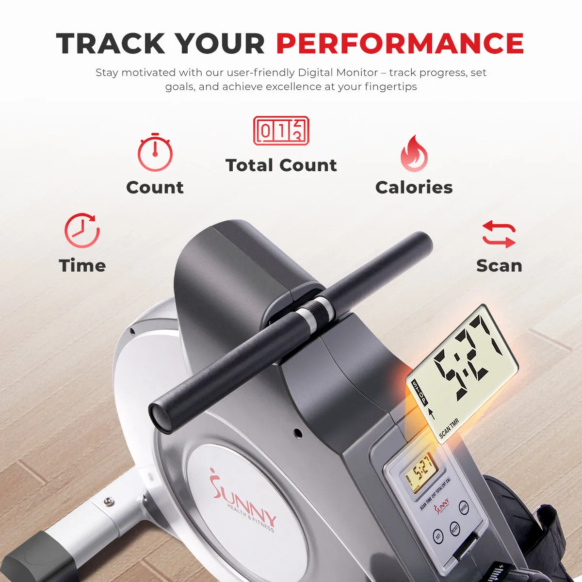 Magnetic Rowing Machine w/ LCD Monitor