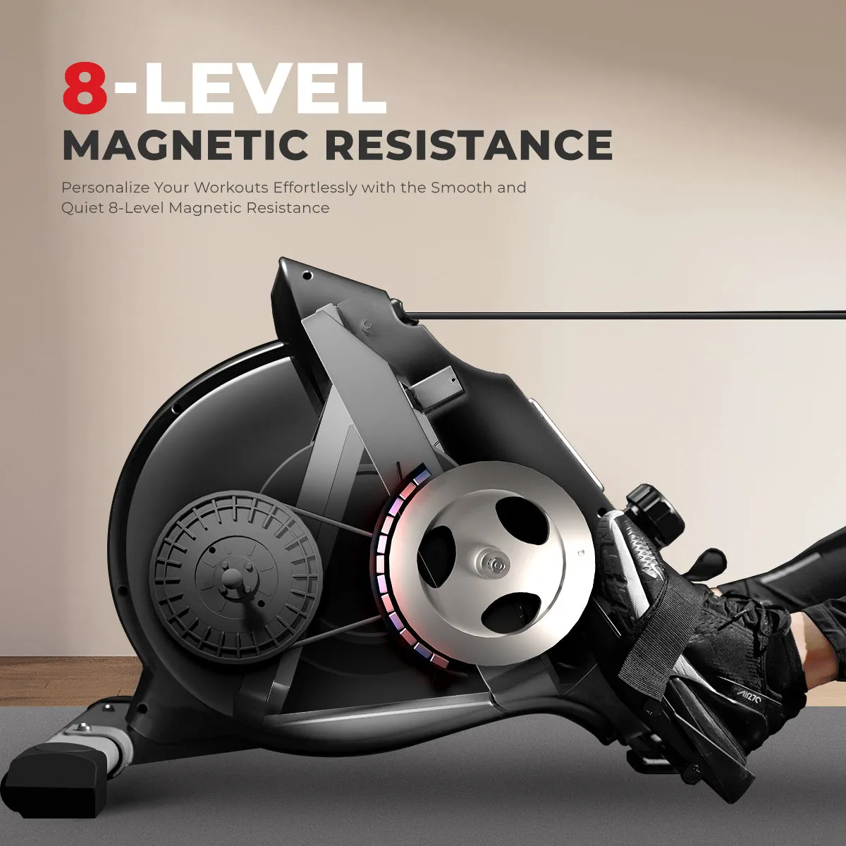 Magnetic Rowing Machine w/ LCD Monitor