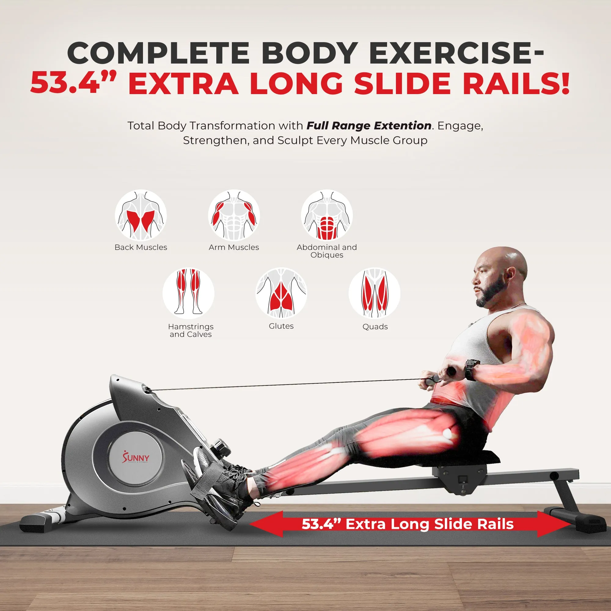 Magnetic Rowing Machine w/ LCD Monitor