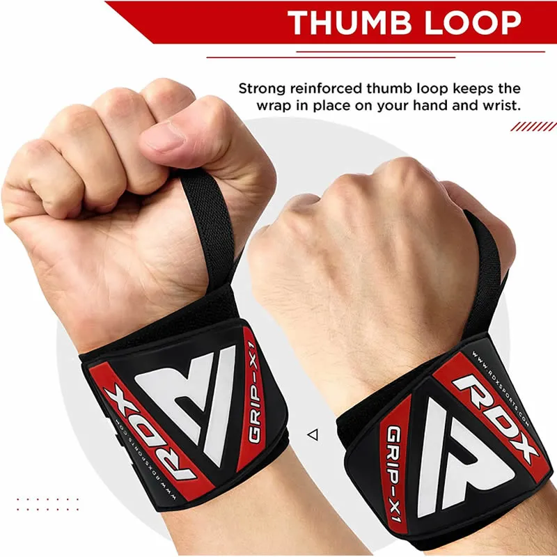 RDX W3 IPL USPA Approved Powerlifting Wrist Support Wraps with Thumb Loops OEKO-TEX Standard 100 certified