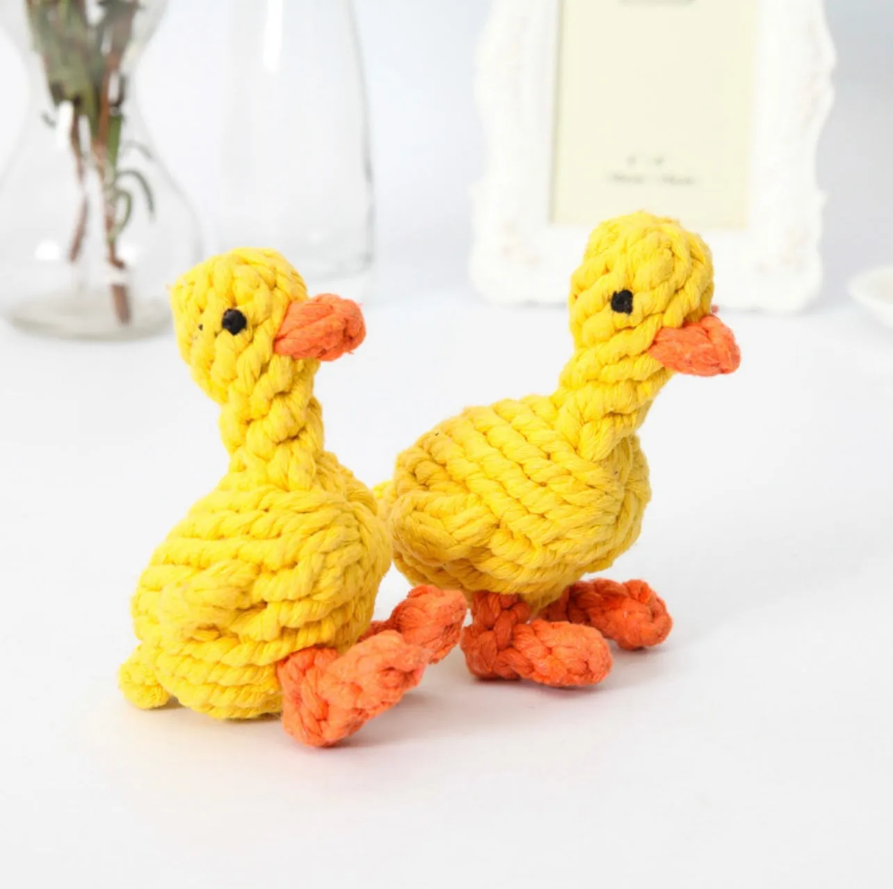 Rope Dog Toys, Fun Chewing, Teething & Training Toys, 100% Cotton - Little Duck