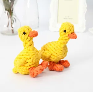 Rope Dog Toys, Fun Chewing, Teething & Training Toys, 100% Cotton - Little Duck