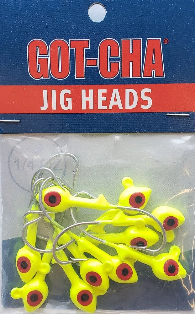 Sea Striker Got-Cha Jig Heads Chartreuse 1/4oz 10pk