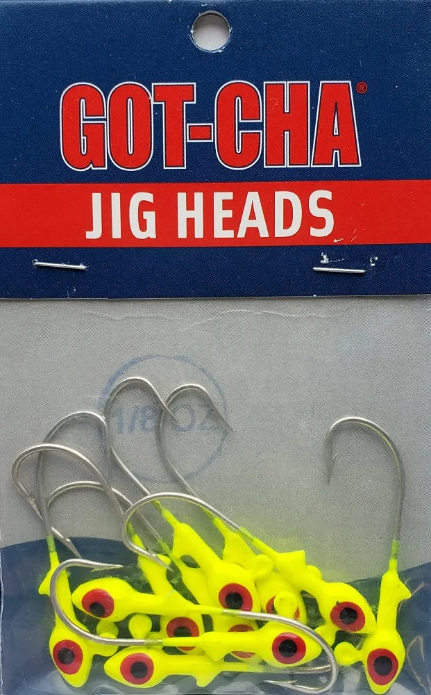 Sea Striker Got-Cha Jig Heads Chartreuse 1/8oz 10pk