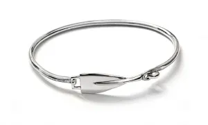 Small Rowing Blade and Shaft Hinged Bracelet Sterling Silver